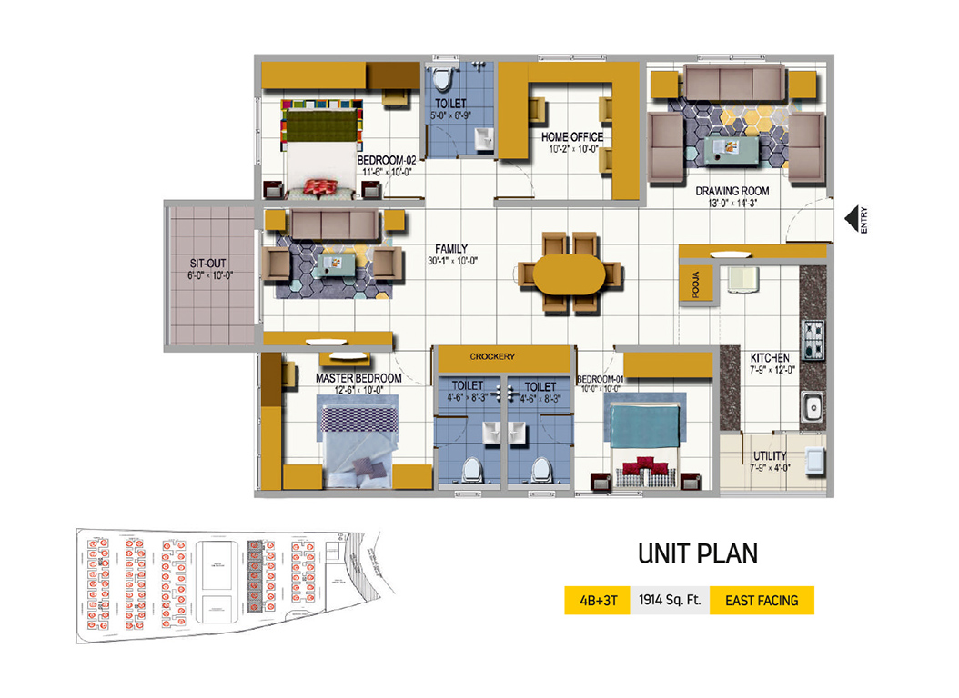 4BHK East Facing 1914